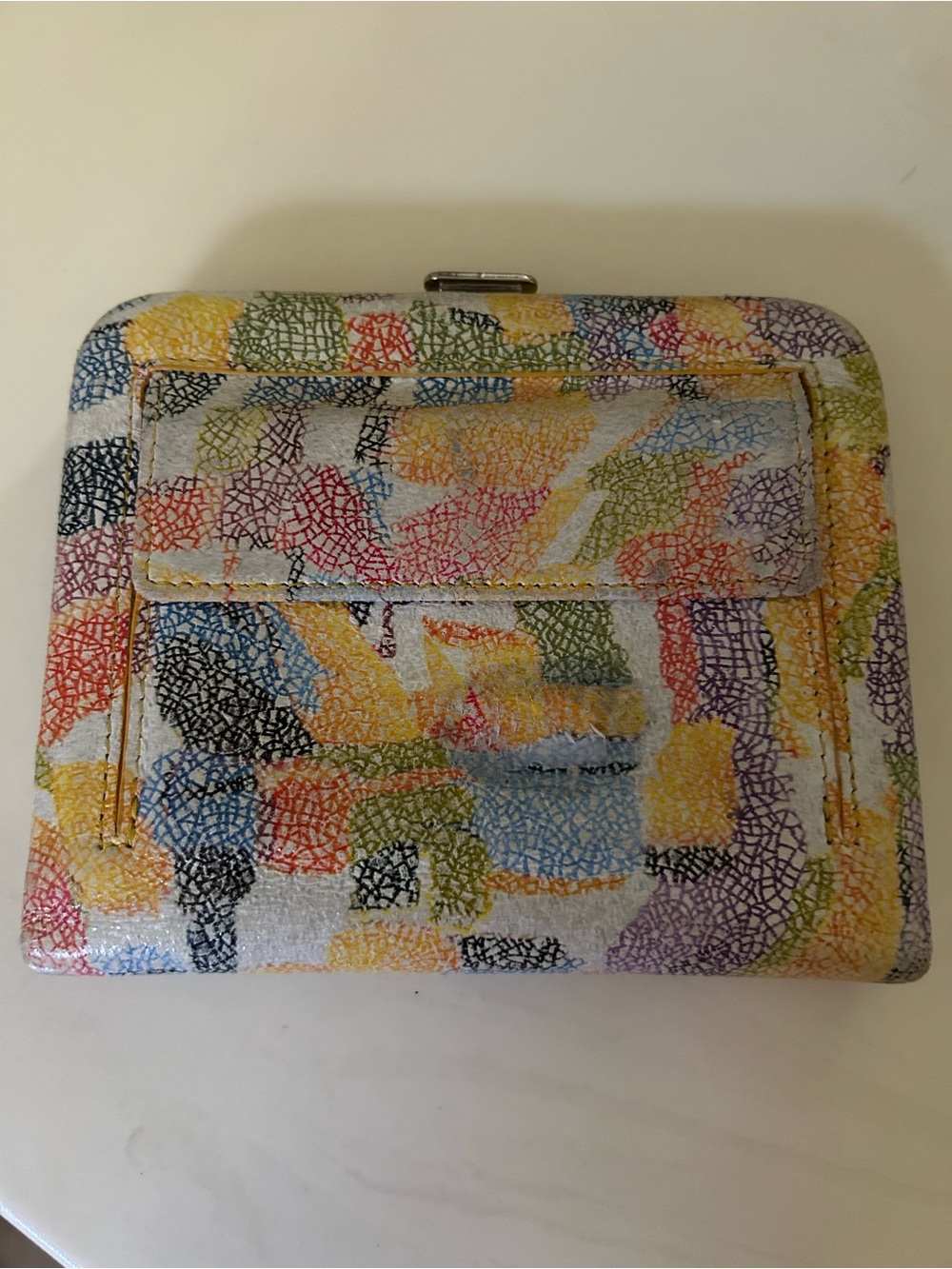 Colorful Abstract Pattern Wallet by Lodis. Holds coins, dollars, ID